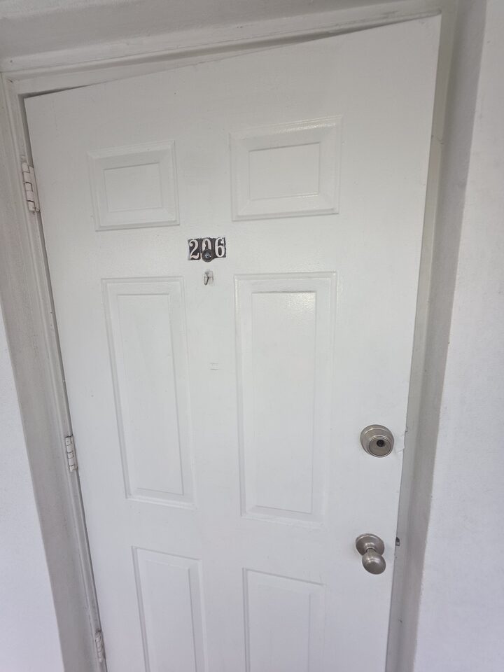 Front door of apartment 206